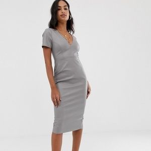 ASOS faux leather midi dress